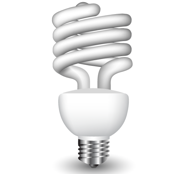600x555 Energy Saving Fluorescent Light Bulb Vector Free Free Vectors