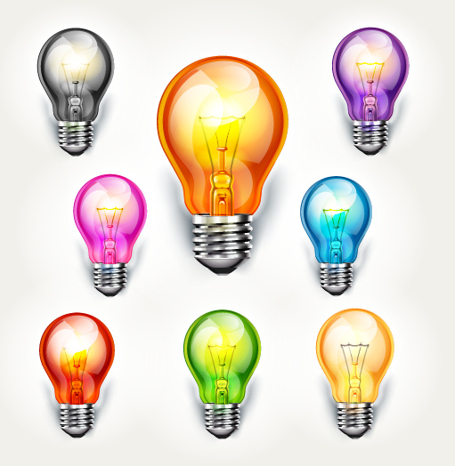 511x524 Different Colored Light Bulb Vector Free Vector In Encapsulated
