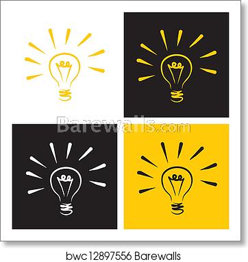 Light Bulb Vector Icon Set, Art Print Barewalls Posters Prints 362x382 Light Bulb Vector Icon Set, Art Print Barewalls Posters Prints