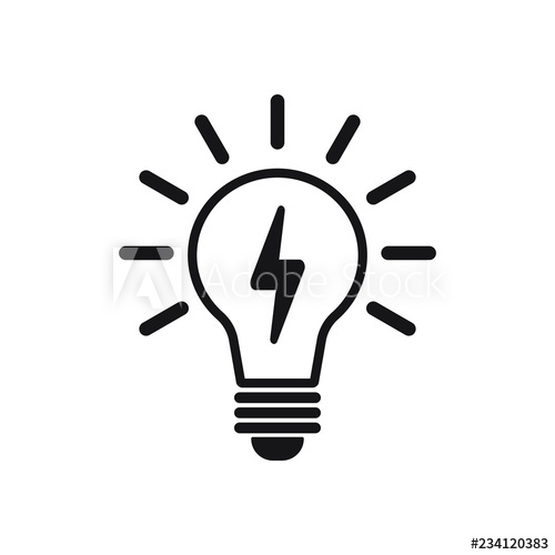 Light Bulb Vector Icon, Lamp With Lightning 500x500 Light Bulb Vector Icon, Lamp With Lightning