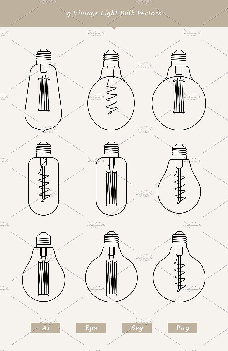 780x1200 Vintage Light Bulb Vectors