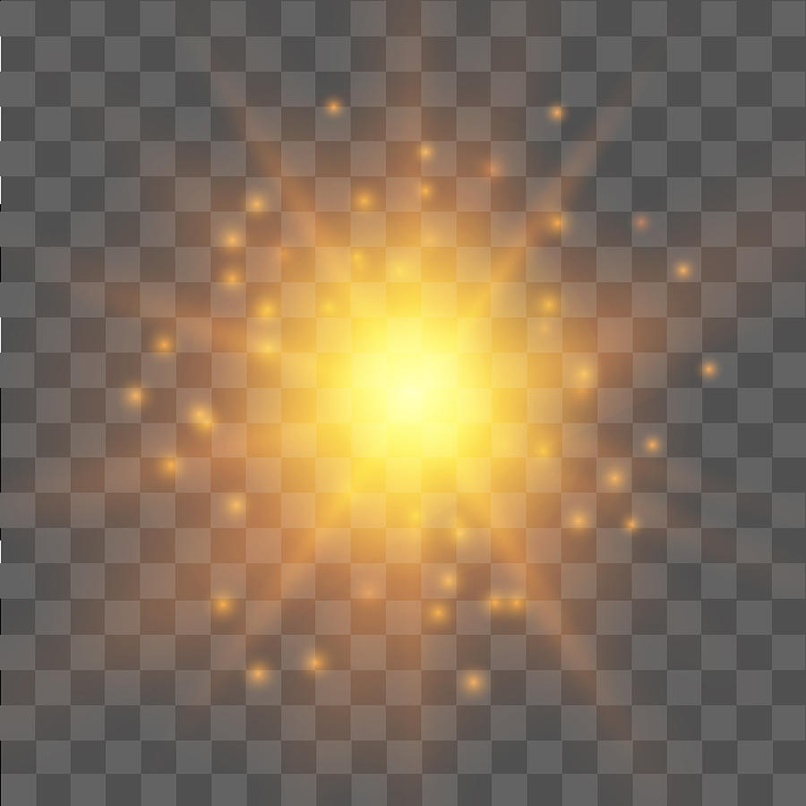 900x900 Yellow Star Light Effect On Transparent Background Glow Light