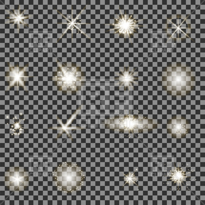 400x400 Set Of Different White Lights On Grey Checkered Background