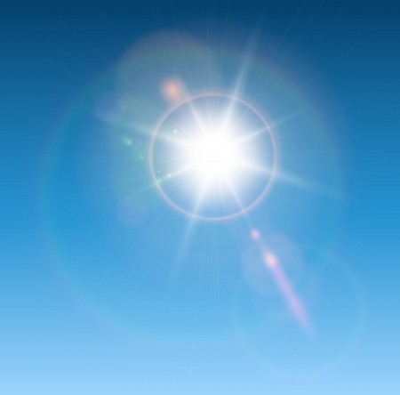 450x444 Sun With Lens Flare, Vector Background Royalty Free Vector Graphics