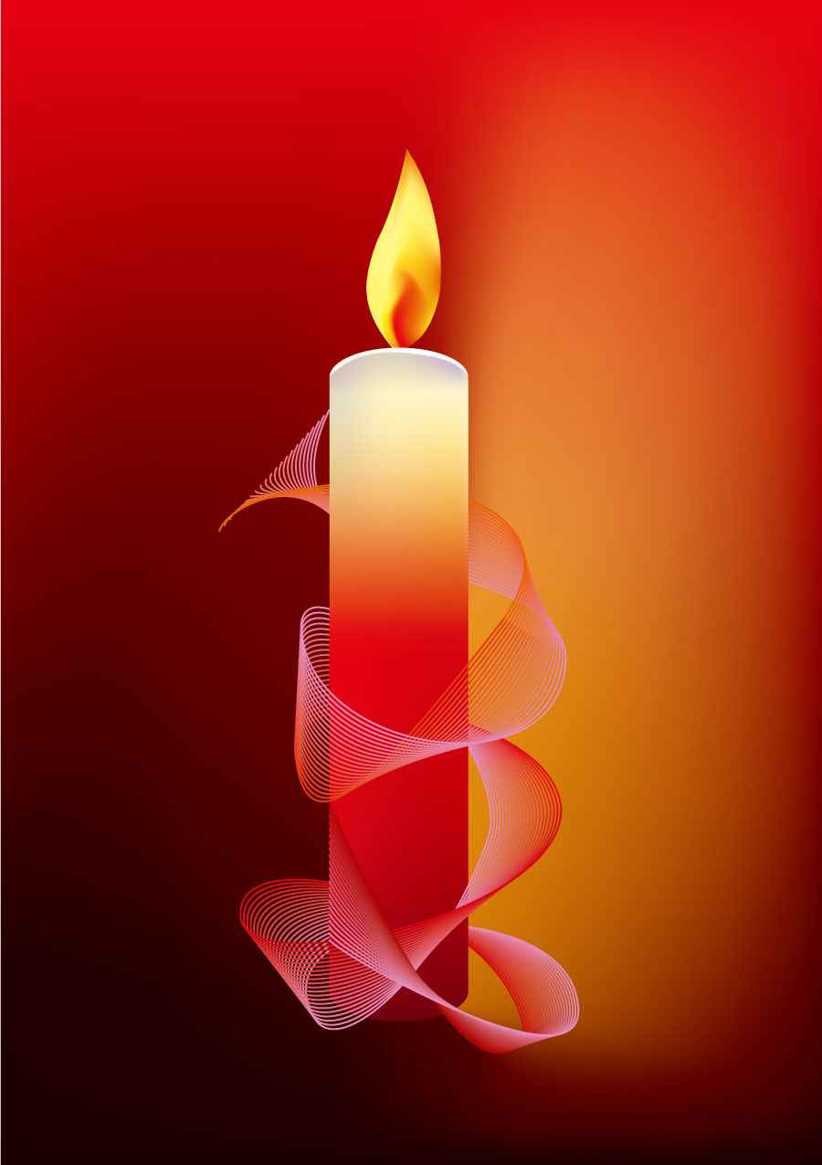 Photorealistic Candle Light Red Background Graphic Vector 900x1275 Photorealistic Candle Light Red Background Graphic Vector
