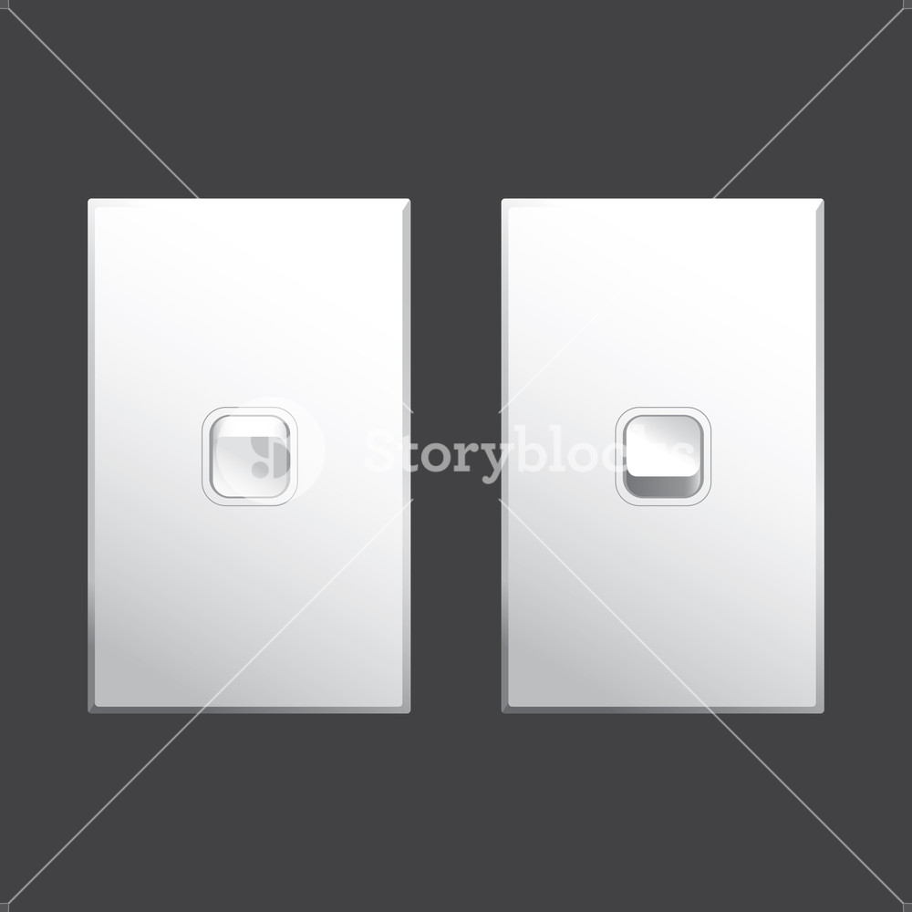 1000x1000 Light Switch Vector In Both On And Off Positions In White Royalty