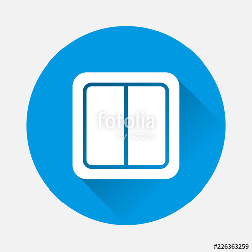500x500 Electrical Switch Vector Icon On Blue Background Flat Image Light