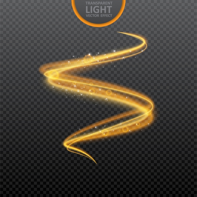 640x640 Golden Light Effect On Transparent Background With Realistic
