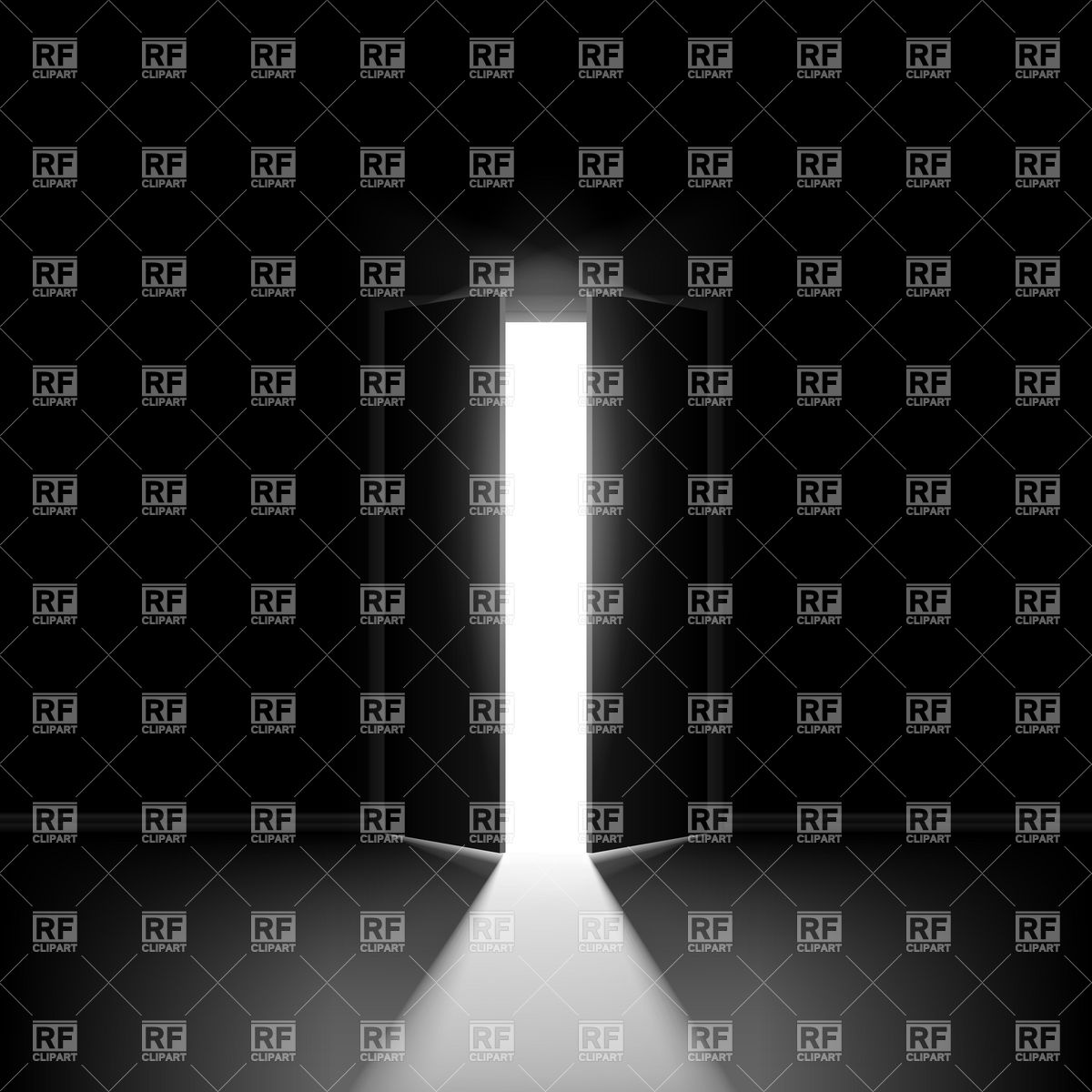 1200x1200 Black Room With Double Leaf Semienclosed Door And Ray Of Light