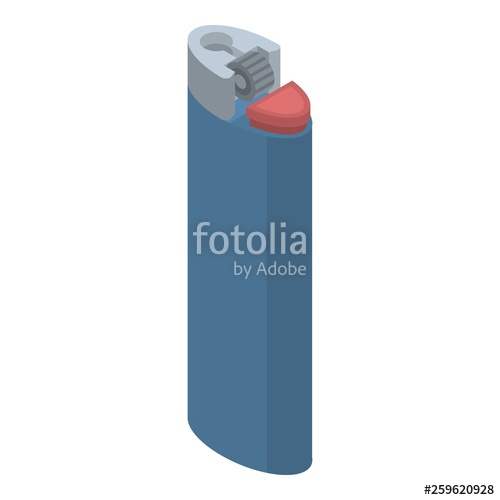 500x500 Blue Cigarette Lighter Icon Isometric Of Blue Cigarette Lighter