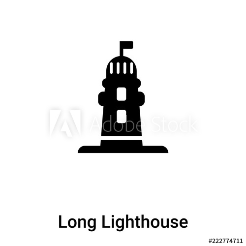 500x500 Long Lighthouse Icon Vector Isolated On White Background, Logo