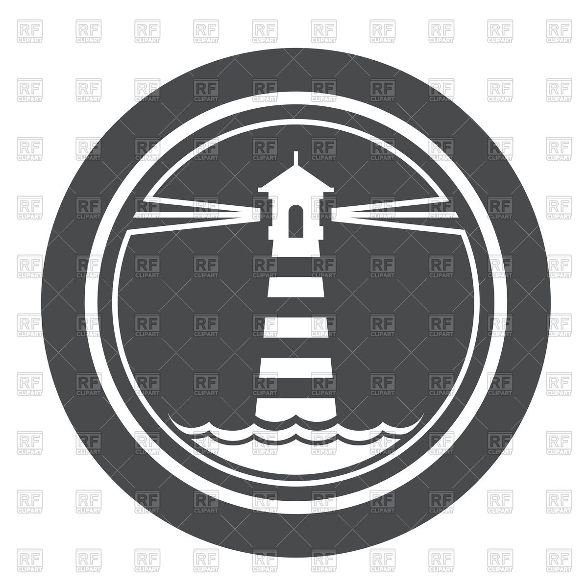 1200x1200 Maritime Lighthouse Icon With Waves Vector Image Of Icons