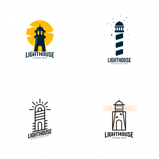626x626 Lighthouse Logo Set Vector Vector Premium Download