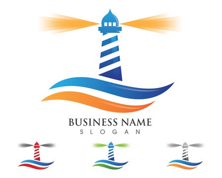 450x360 Lighthouse Logo Template Vector Icon Royalty Free Vector Graphics