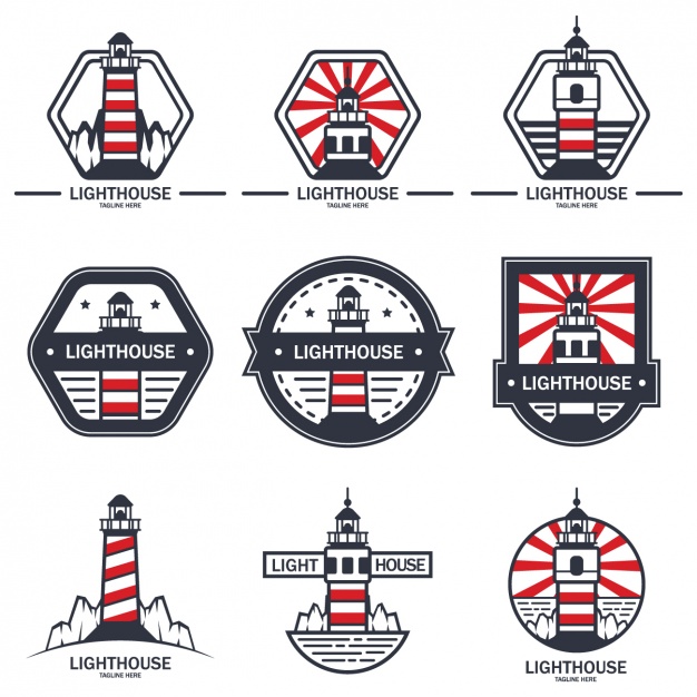 626x626 Lighthouse Logo Templates Vector Free Download