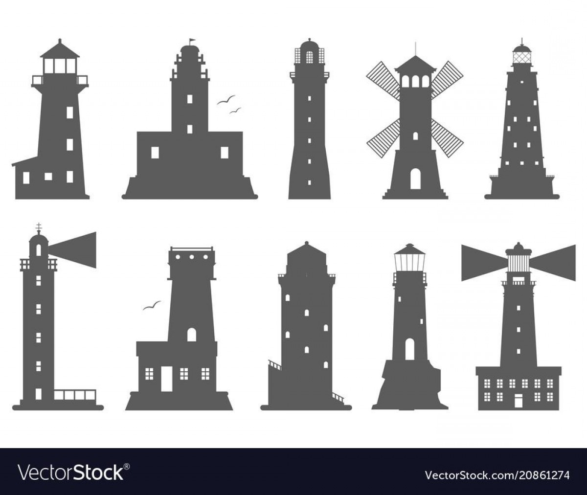 Lighthouse Silhouette Vector
