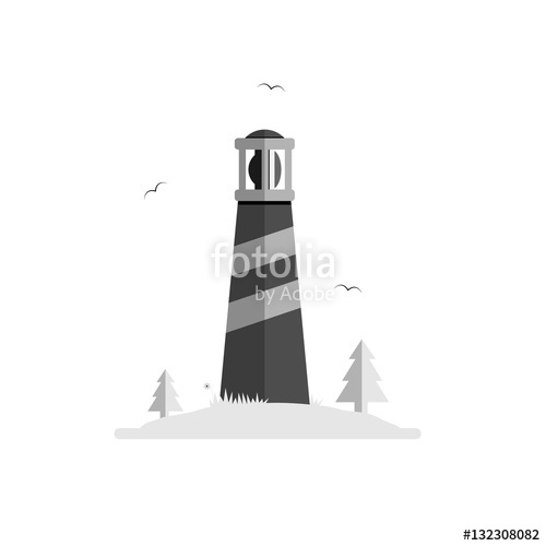 500x500 Lighthouse Silhouette Vector Illustration Stock Image And Royalty