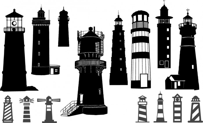 Lighthouse Silhouette Vector at Vectorified.com | Collection of ...