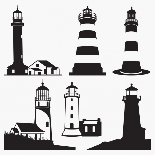 626x626 Lighthouse Silhouettes Vector Premium Download