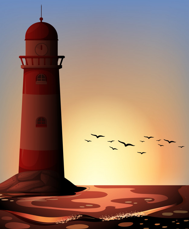626x757 Silhouette Lighthouse Vector Free Download