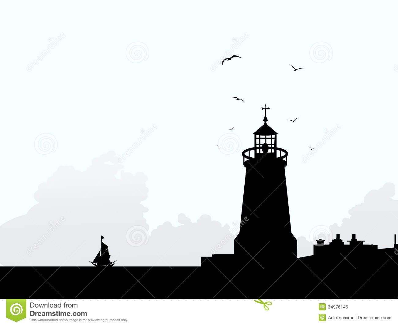 1300x1065 Silhouette Lighthouse Vector