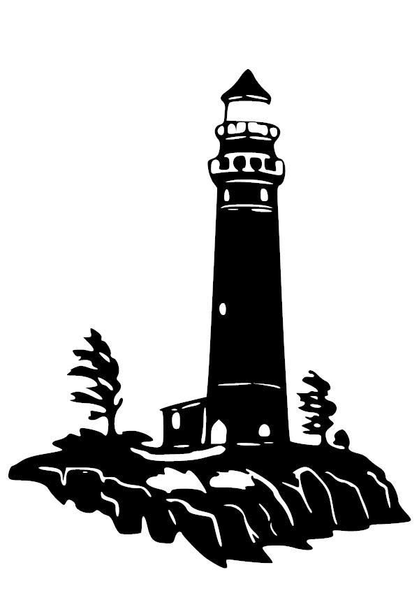 600x849 Craggy Lighthouse Vinyl Decal Shop Hurd's Words Silhouette