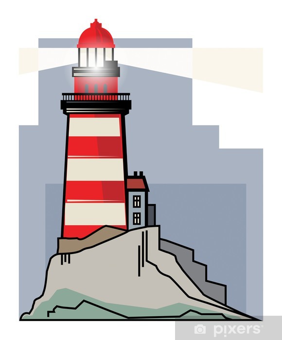 580x700 Lighthouse, Vector Illustration Wall Mural We Live