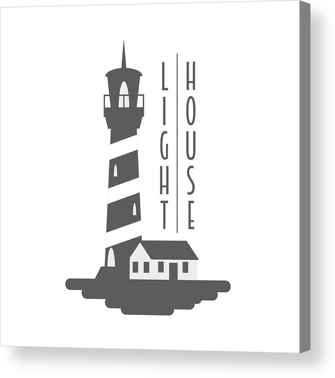 666x750 Lighthouse Vector Logo, Badge Or Label Concept Black And White