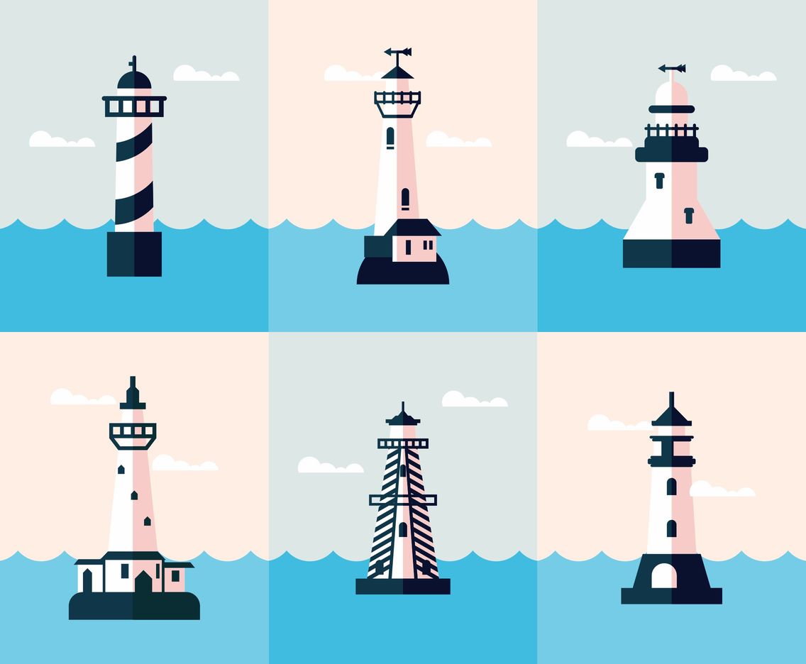 1136x936 Blue Lighthouse Vectors Vector Art Graphics