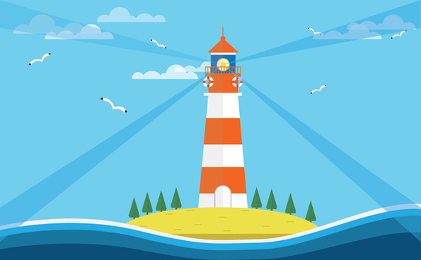595x368 Lighthouse Vector Free Vector Download