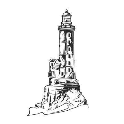 400x400 Page Lighthouse On Curated Vector Illustrations, Stock Royalty