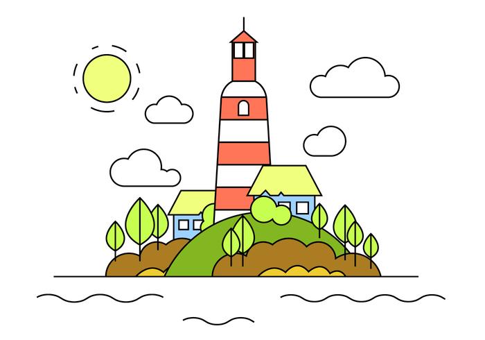 700x490 Lighthouse Hill Vector Illustration