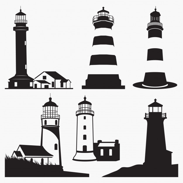 626x626 Lighthouse Silhouettes Vector Premium Download
