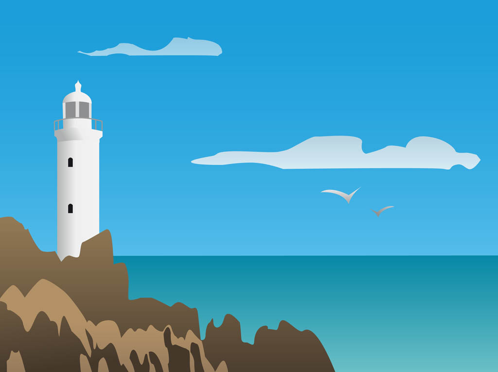 1024x765 Sea Lighthouse Vector Vector Art Graphics