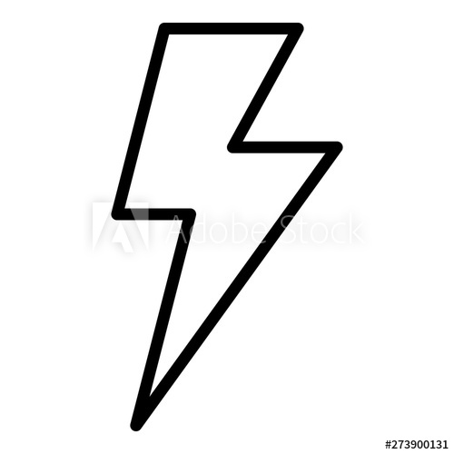 500x500 Lighting Bolt Icon Outline Lighting Bolt Vector Icon For Web