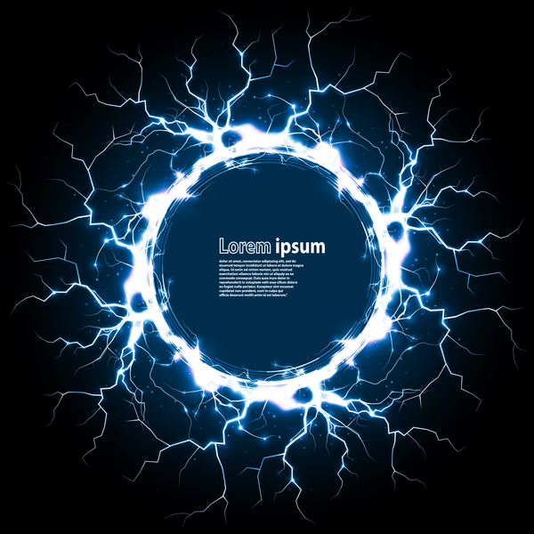 600x600 Circle With Lightning And Blue Background Vector Free Download