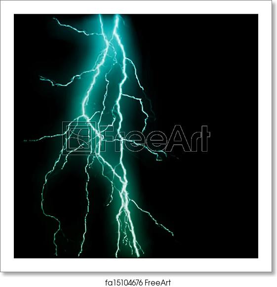 561x581 Free Art Print Of Abstract Blue Lightning Flash Background Vector