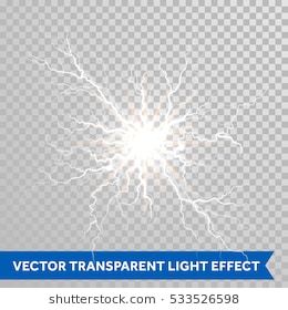 260x280 Thunder Lightning Flash Light On Transparent Background Vector