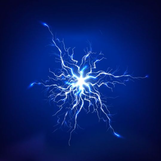 539x539 Lightning With Blue Background Vector Free Download