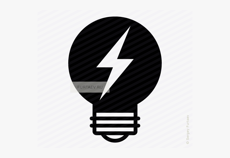 920x633 Light Bulb With Lightning Bolt Vector Icon