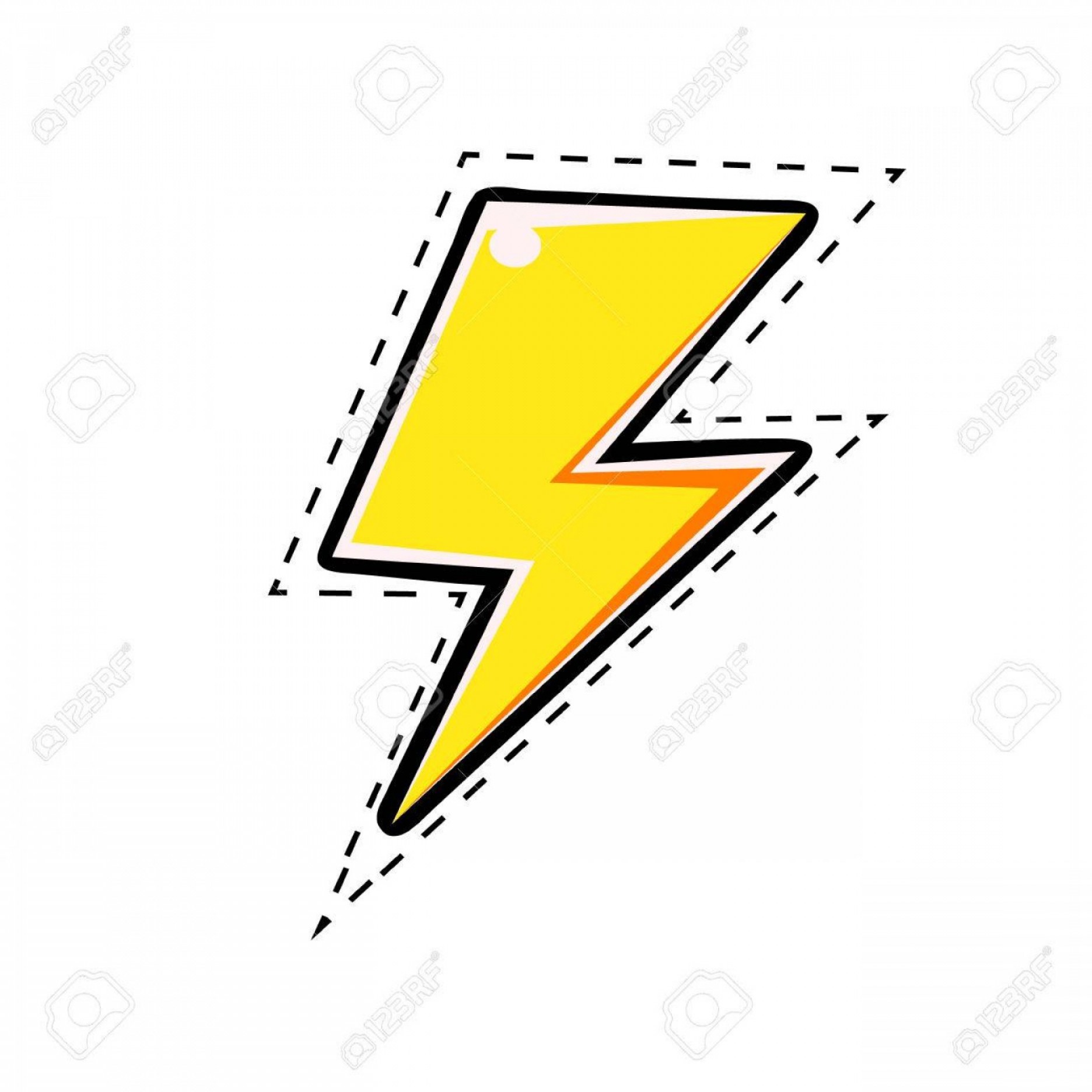 1872x1872 Photostock Vector Yellow Electric Lightning Bolt Vector Comic