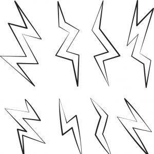 300x300 Cartoon Set Of Lightning Bolts Vector Studiogrfx