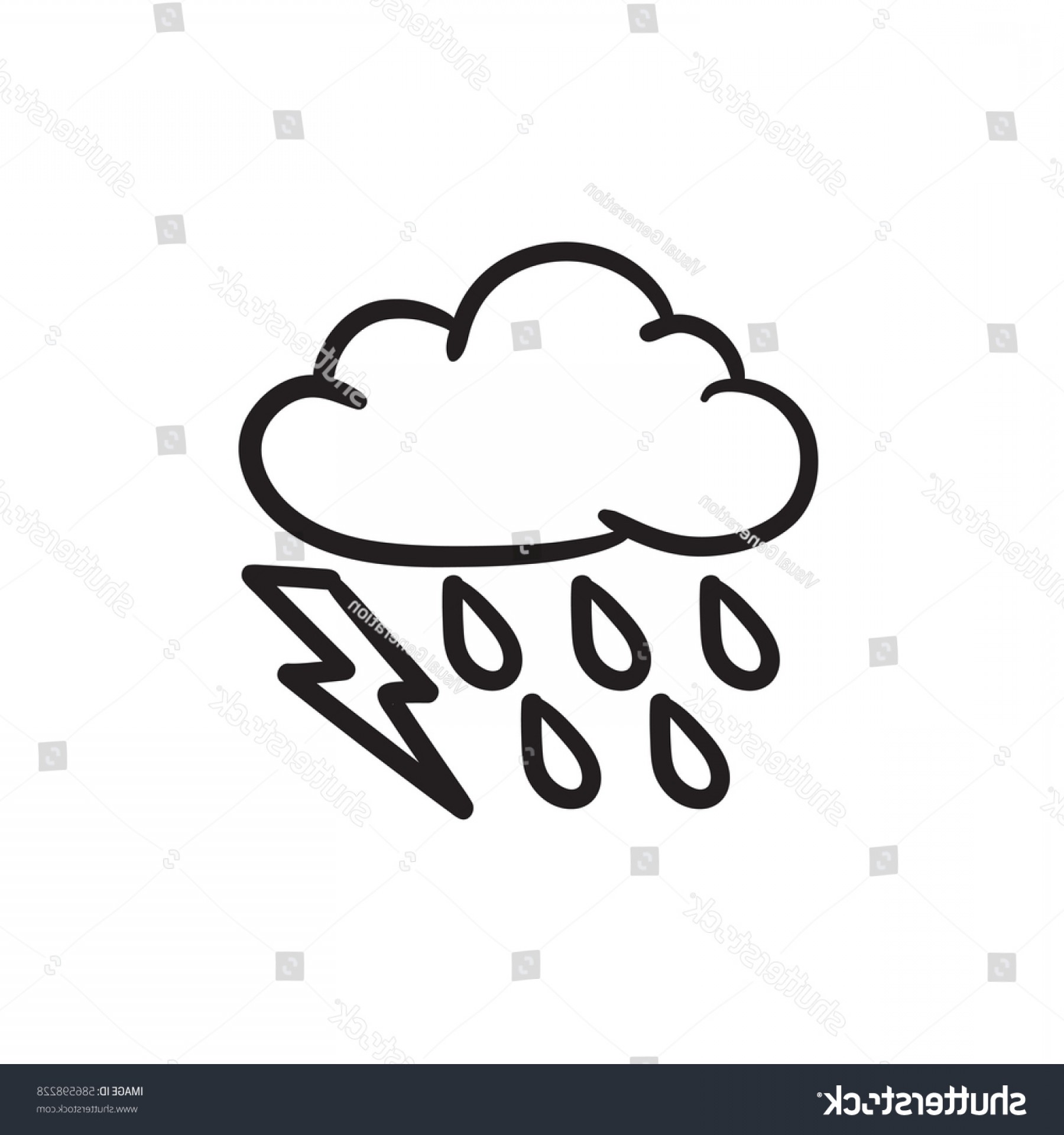 1800x1920 Cloud Rain Lightning Bolt Vector Sketch Studiogrfx