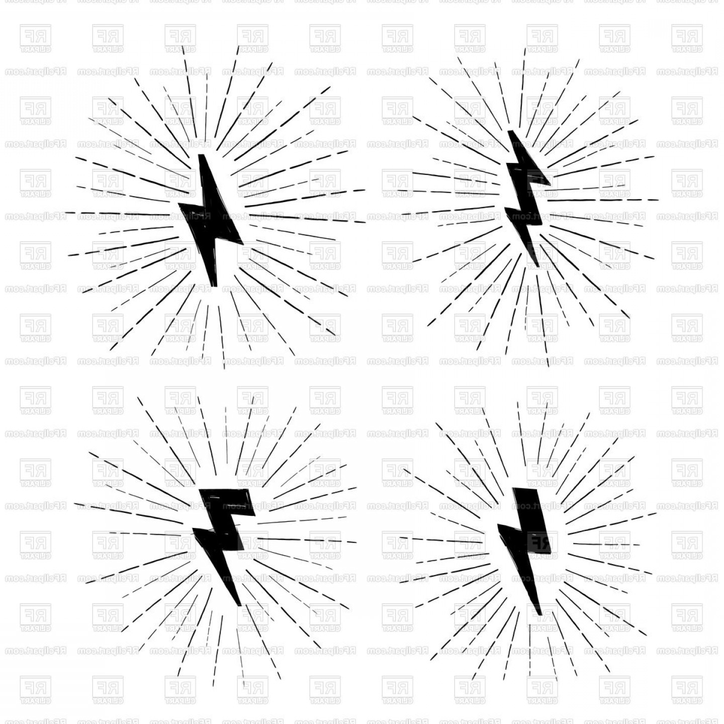 1440x1440 Lightning Bolt Set Vector Clipart Soidergi