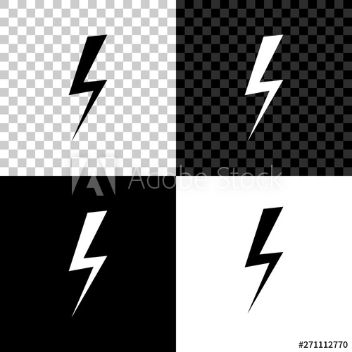 500x500 Lightning Bolt Icon Isolated On Black, White And Transparent