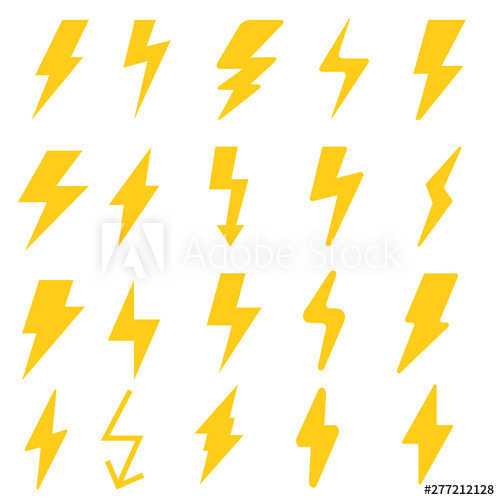 500x500 Lightning Bolt Vector Icon Set Lightning Strike Illustration