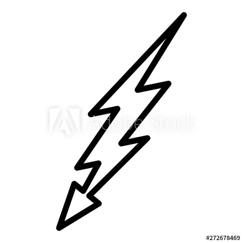 500x500 Lightning Strike Icon Outline Lightning Strike Vector Icon