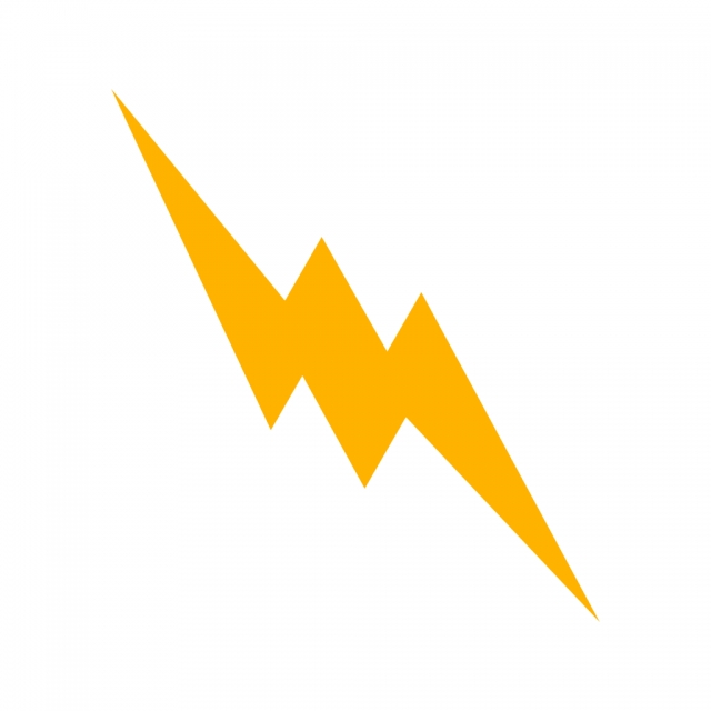640x640 Lightning Button Vector Icon, Energy Icon, Lightning Icon, Bolt