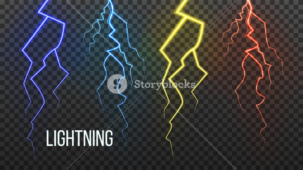 1000x563 Lightning Vector Storm Flash Thunder Electric Power Realistic