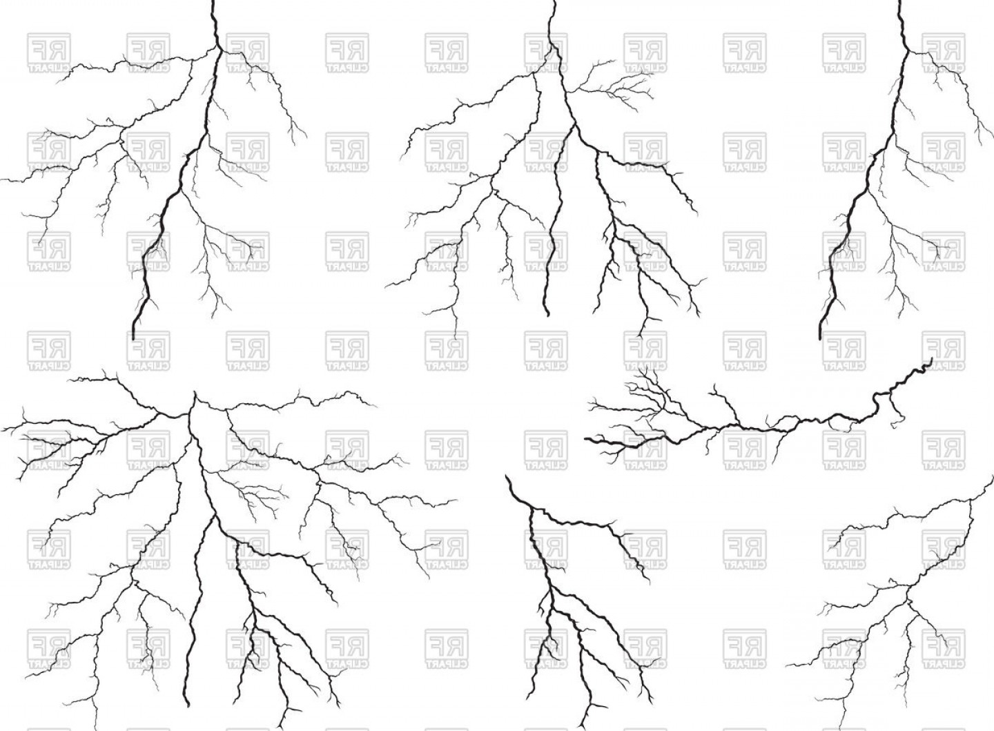 1440x1059 Set Of Lightning Vector Clipart Catchsplace